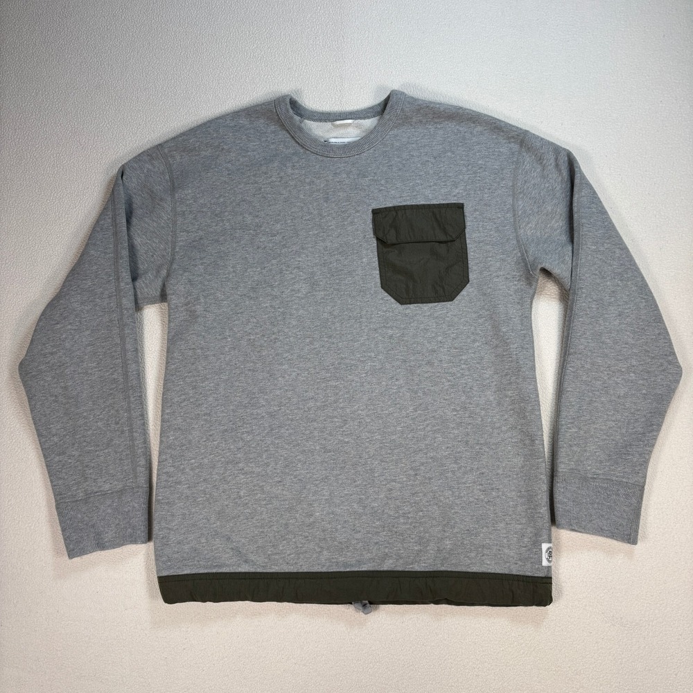 Reigning Champ Nylon Pocket Sweatshirt Men's S Gray Cotton Logo Pullover